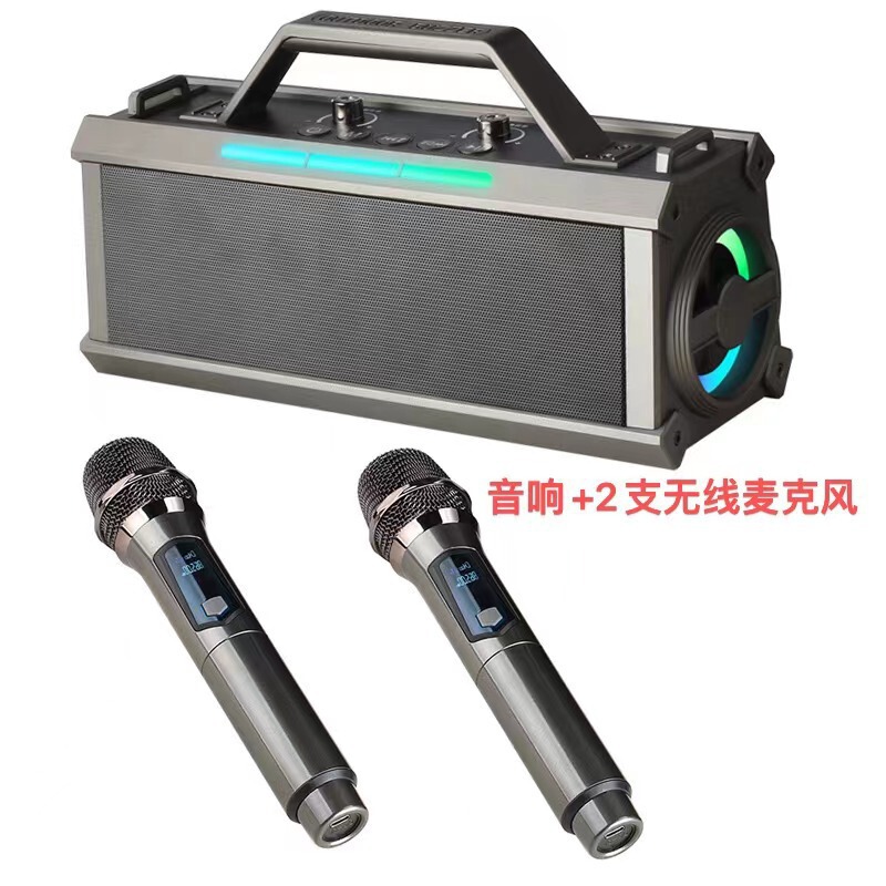 Bluetoothスピーカー大出力無線家庭用マイク一体bluetooth k歌音響屋外携帯大音量卸売り|undefined
