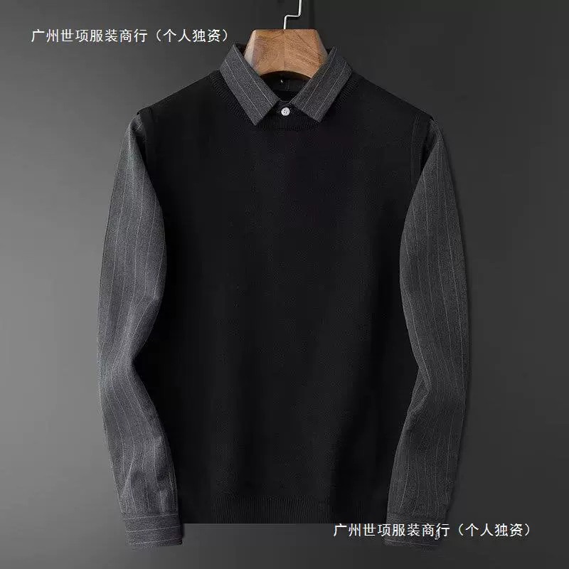 Осень и зима Британские мужчины тонкое платье Два трикотажа повседневные свободные свитера
