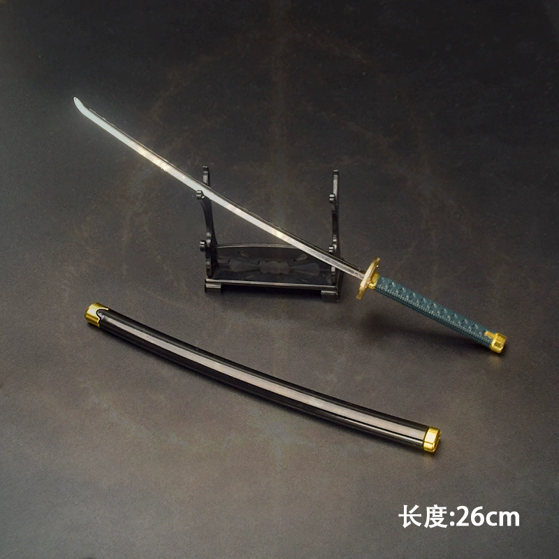 Anime game peripheral weapon with a 22cm alloy model weapon ornament keychain