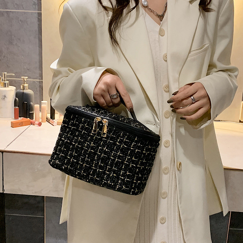 Neceser de Cuadros de Lana - Gran Capacidad, de Algodón, para Aseo (Venta al por Mayor)