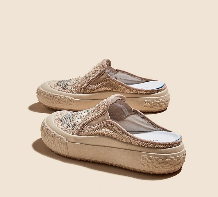 Damiu Zapatos de pescador de encaje de malla para mujeres 2025 zapatos de galletas transpirables zapatos de moda casuales