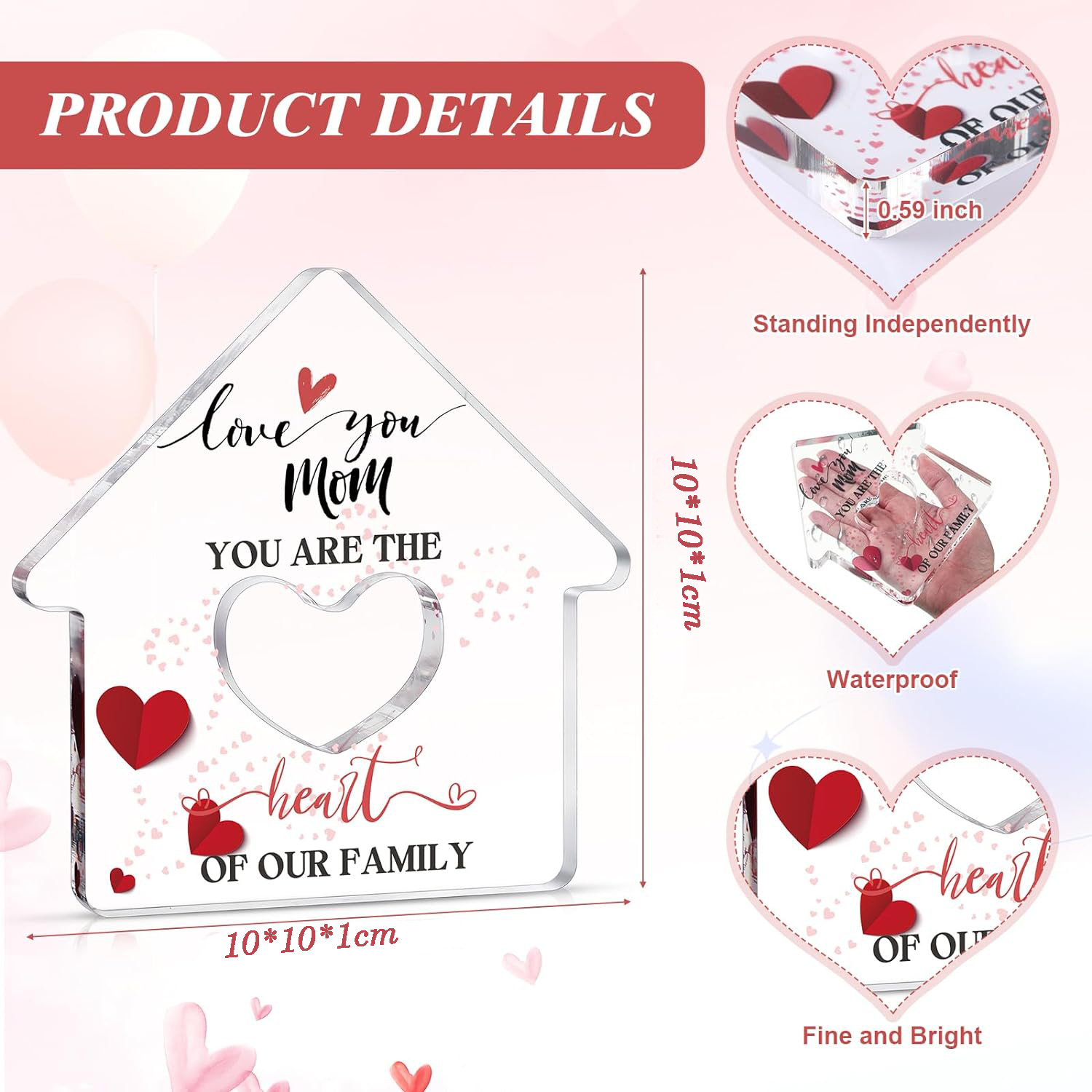 跨境2025年乔迁礼物新家居礼品创意亚克力房屋形状甜美家居装饰品