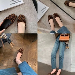 ブドウのお母さんのstudio olの気質の方角の浅い口の蝶結びの小さい太さと百合の豹の紋様の超柔らかい靴の女性の秋