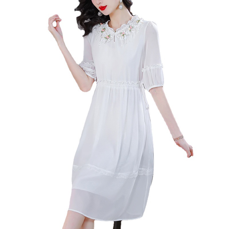 White shiffon summer dress