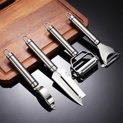 Aion 304 stainless steel fruit peeling knife with sharp horizontal and vertical sanding handle and bright kitchen tool gift