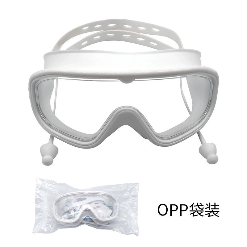 새로운 대형 프레임 흰색 수영 고글 OPP 가방
