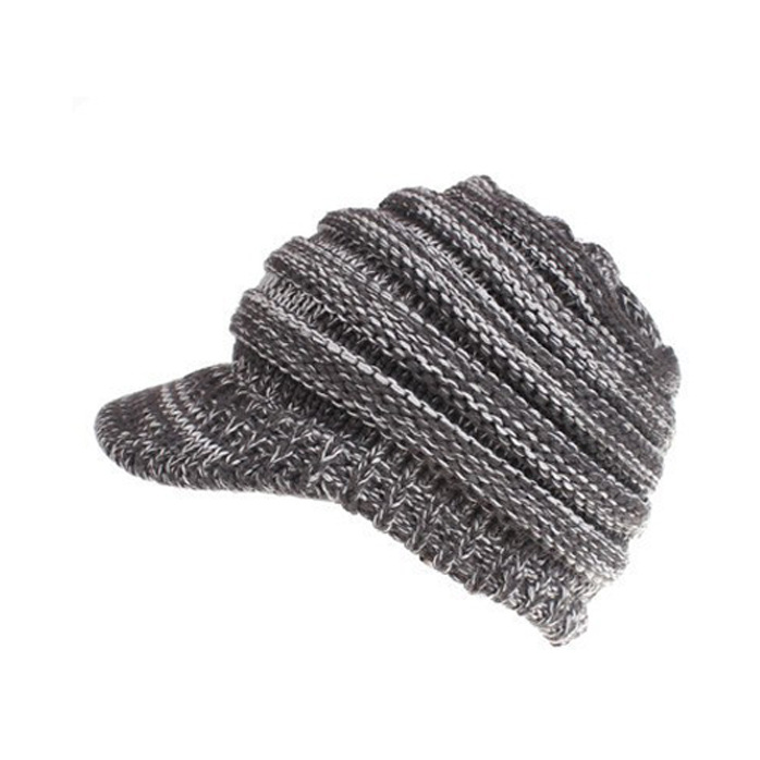 Klassische europäische und amerikanische Strickmütze, warme Strickmütze, Damen-Strickmütze mit offenem Himmel, Pferdeschwanz-Strickmütze, Entenschnabel-Wintermütze für Wärme – Detail 12