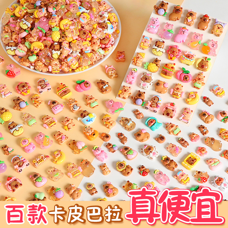 Mix Cute Capibala Capybara Cream Glue Diy Accessories Hole Shoes Blind...