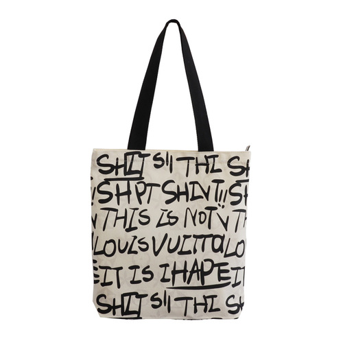 Canvas bag printed canvas bag for women college students, school single shoulder bag commuting, large capacity, unique large capacity print