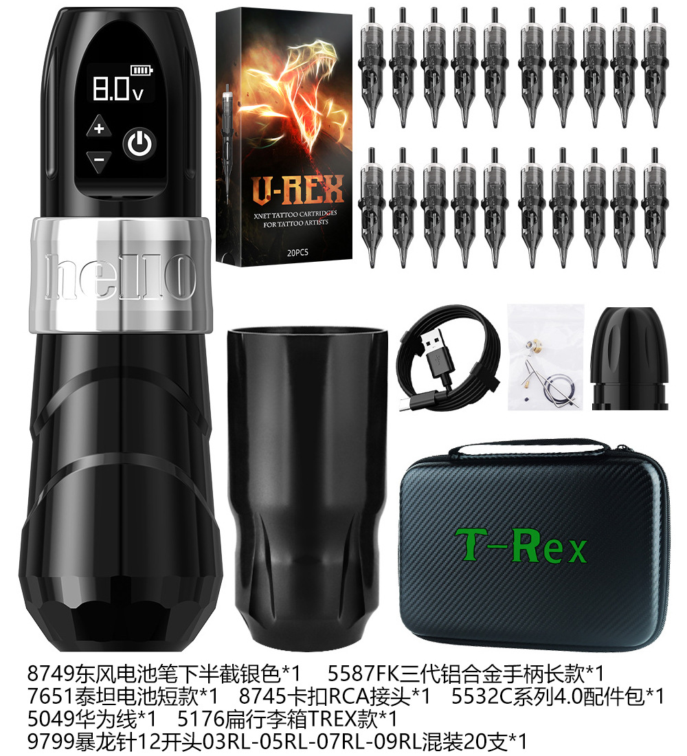 AmbitionFK tres generaciones carga tatuaje pluma con pantalla LCD tatuaje aguja máquina portátil tatuaje pluma