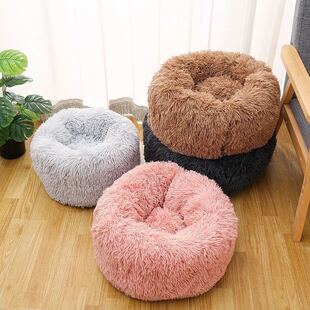 Cross-border hot sale plush round dog kennel cat kennel deep sleep continuous warm color size rich pet