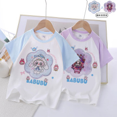 女の子の新しいラグラン夏マイリトルポニーはリバーシブルでパターンスパンコール半袖Tシャツに変更できます