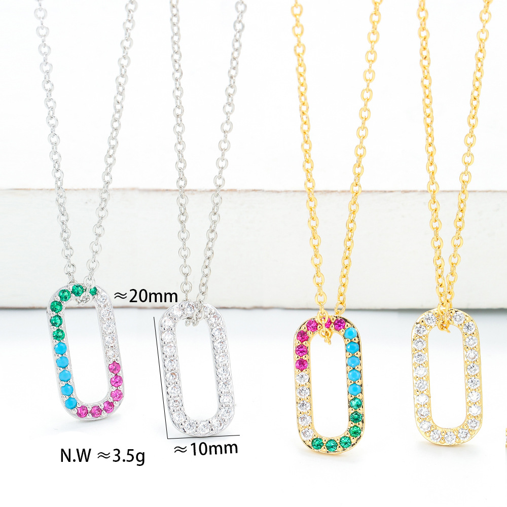Unisex Gender Plating Design Fashion Copper Geometric Square Hollow Necklace