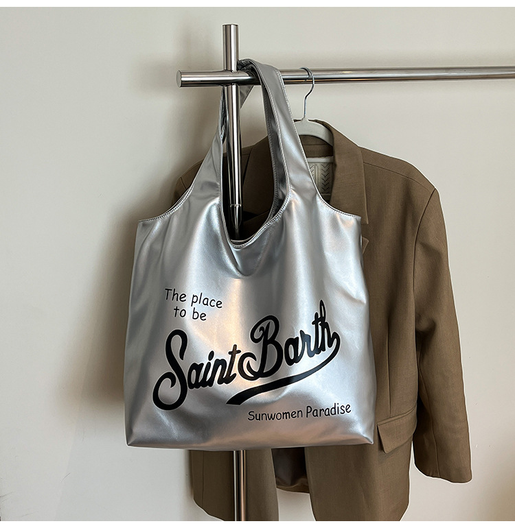 Large-capacity single-shoulder bag for women, 2025 new style, fashionable, casual and versatile tote bag, letter niche design handbag undefined