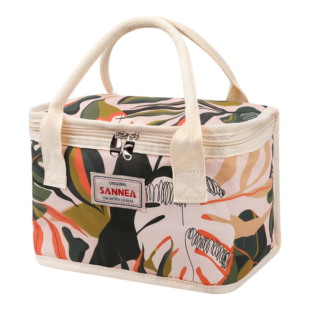 Bolsa de aislamiento con estampado de playa de Amazon Bolsa de hielo de tela Oxford para exteriores portátil Bolsa de bento de almuerzo fresco para estudiantes en stock