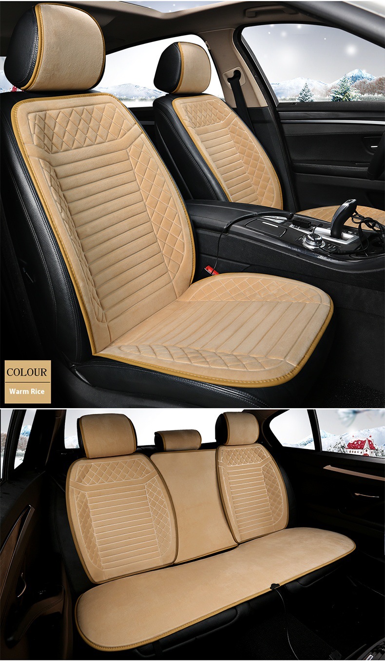 Heated Seat Cushion Fcc Certified Ce Winter Plush Cushion Car Plush Seat Cushion Car Accessories Winter Car Seat Cushion