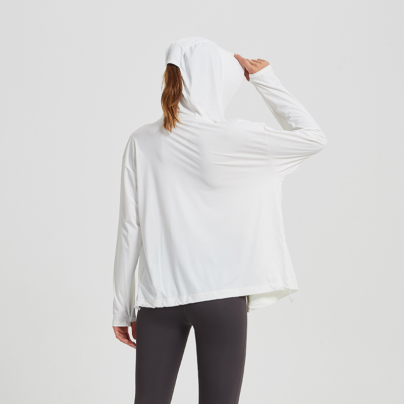 Sports silk sun protection clothing, thin hoody, breathable quick dry sports suit, jacket, UV protection 4