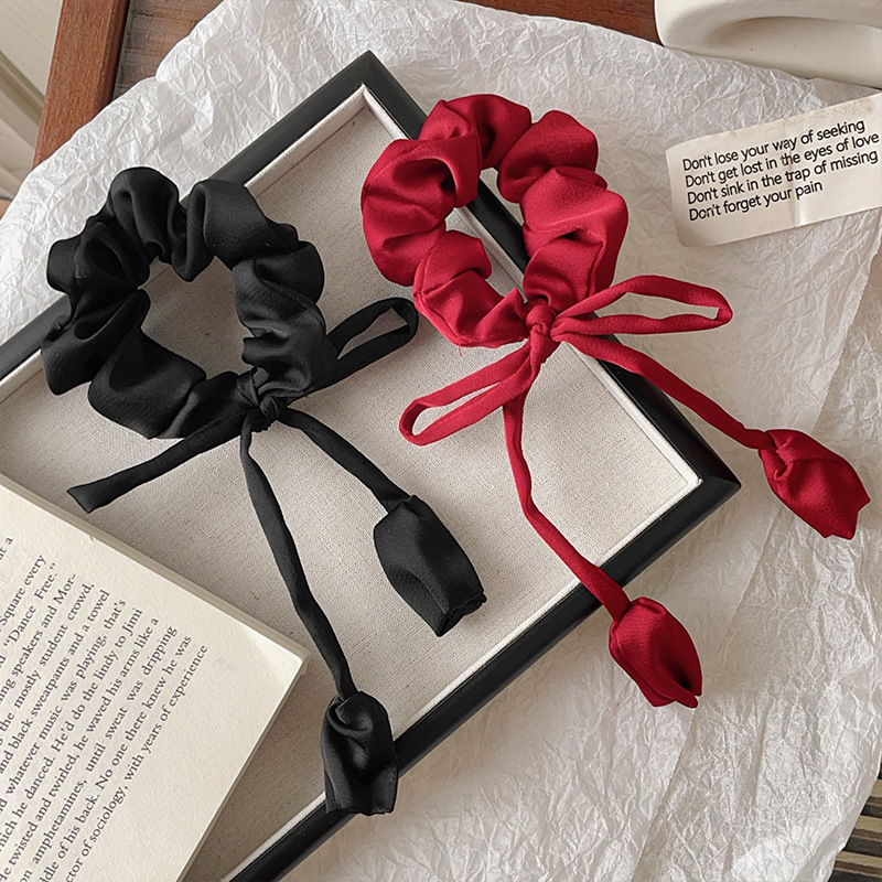 11g Weight Hair Tie Hair Accessories Type 1 Piece Quantity Holiday, Daily Occasion Solid Color, Flower Pattern Women's Gender Sweet, Simple Style Style Women's Sweet Simple Style Solid Color Flower Cloth Hair Tie 2