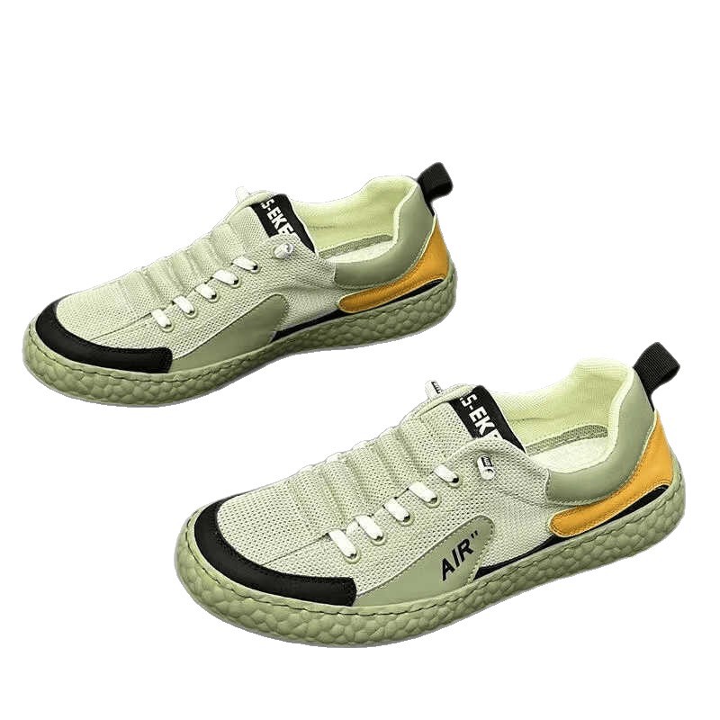 Zapatos de hombre verano nuevo color de contraste de malla respirable zapatos casuales para hombres con un pedazo suave zapatos de skate cómodo ligero al por mayor