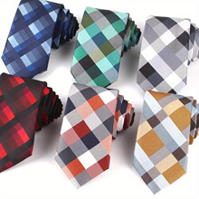 D 35571 Narrow 7cm Plaid Necktie խ�������� �羳ŷ��