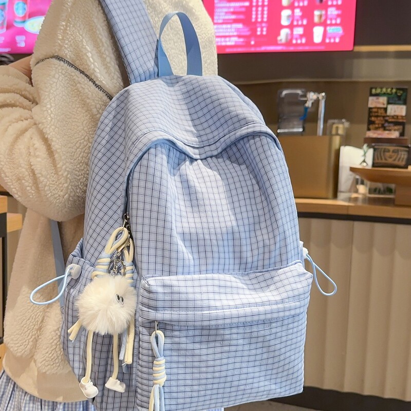 Retro Hong Kong Style Backpack Women's 2025 New Large Capacity Junior High School Student Bag Travel Computer Backpack