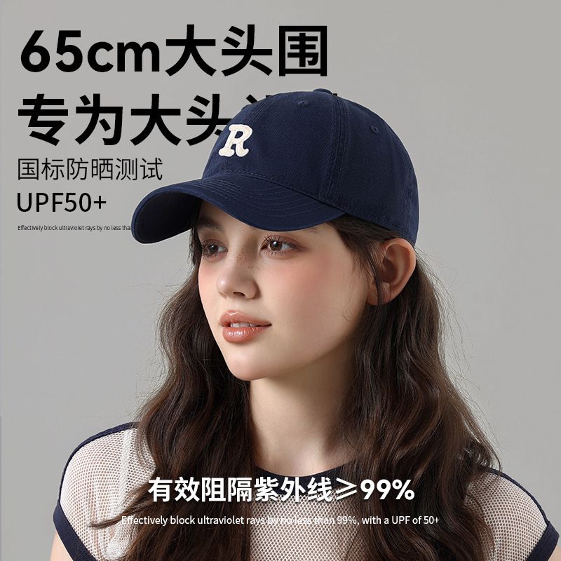 Big Head Baseball Cap Women's Hat Round Face Big Face Large Size Face Small Soft Top Peaked Cap Men's Autumn and Winter