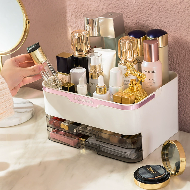 Cosmetic capacious storage box, table dressing table, storage system, lipstick for skin care