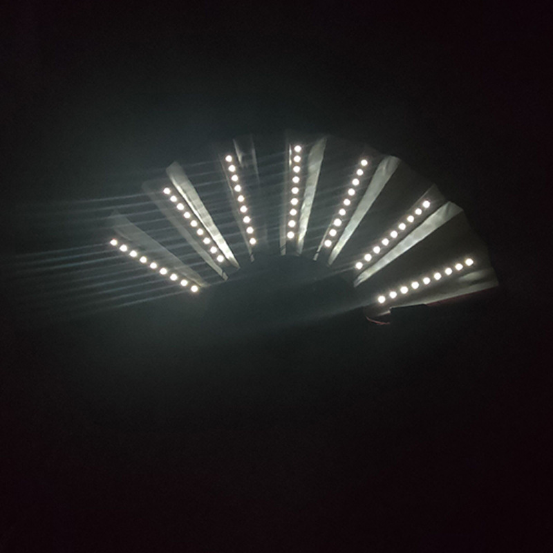 8-pulgadas luminoso ventilador luminoso colorido LED luminoso plegable ventilador bar discoteca fiesta escenario atmósfera props