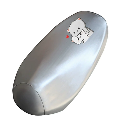 seat cushion cover Electric car cushion - silver-cute-leather-s