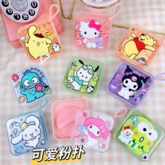 少女の心の漫画の両面のパフの洛米の音楽の散る粉の餅の乾湿の両用の化粧品の化粧のスポンジ
