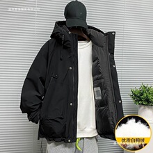 羽绒服男士冬季户外休闲运动工装情侣短款加厚连帽三防冲锋衣外套