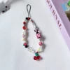 32 red square grid cherry pendant