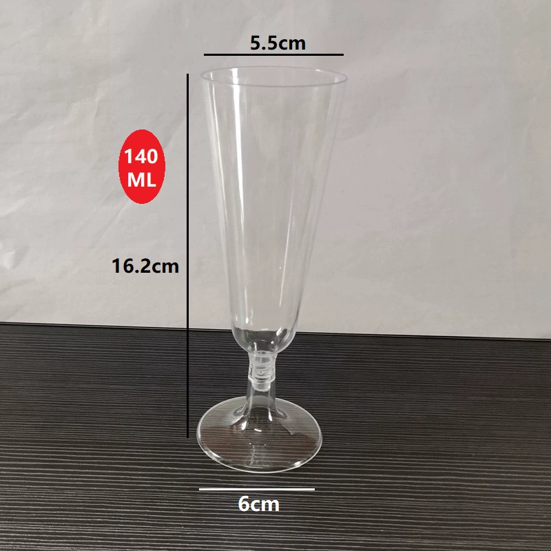 Disposable wineglass, champagne glass, transparent plastic mousse