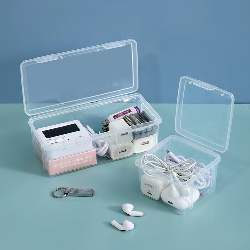 多機能収納ボックス家庭用デスクトップ収納神器透明プラスチック収納袋防塵カバー付き収納ボックス|undefined