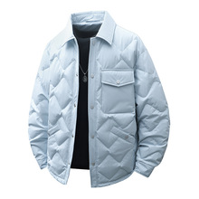 工装羽绒衬衫外套男秋冬款2025年新款户外衬衣男冬季轻薄羽绒服男