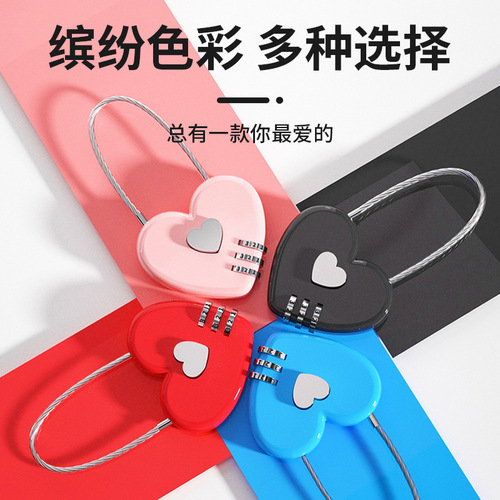 Wholesale cartoon combination lock padlock lock small lock cabinet lock student dormitory suitcase mini universal type