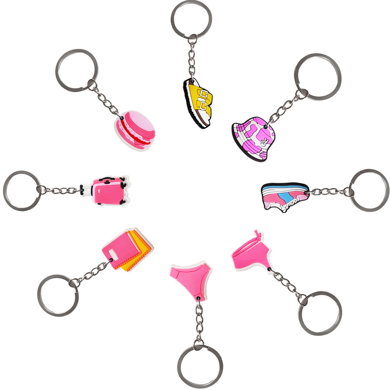 New preppy PVC key chain cute pendant ring key pendant car Boutique bag bag pendant key chain