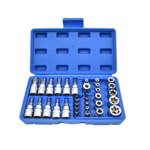 34-piece sleeve press batch sleeve combination inch E-type sleeve batch head set auto repair tool socket wrench suit