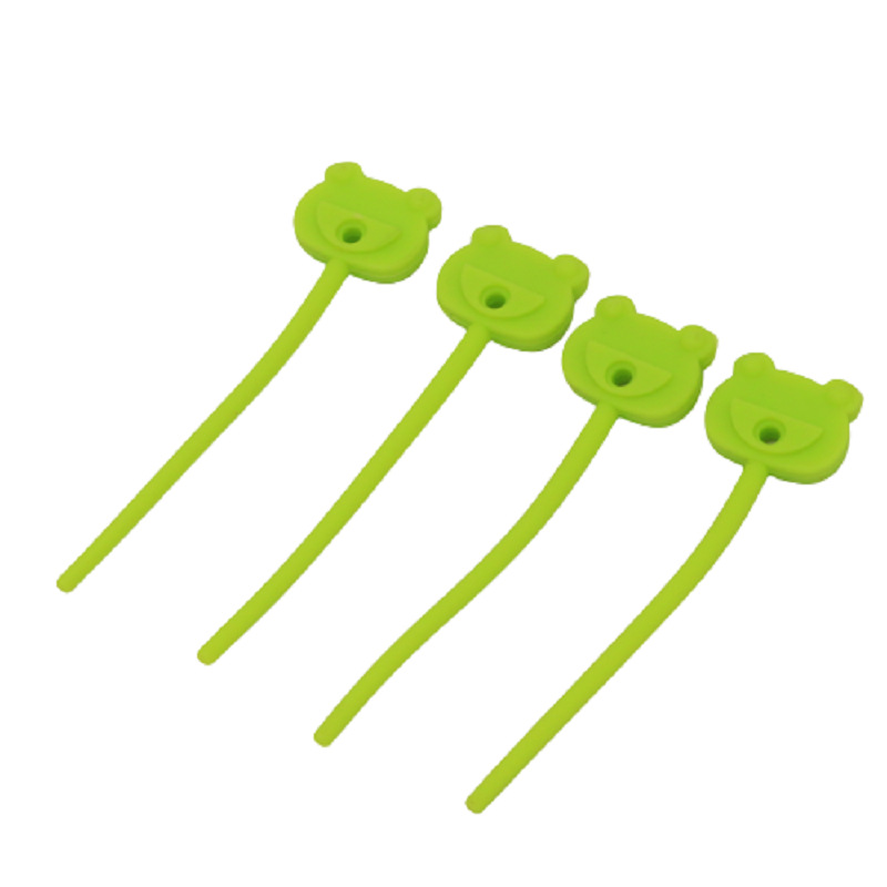 厂家直供 硅胶青蛙扎绳 捆扎袋塑料袋扎绳 环保封口绳柔软耐用