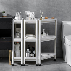 Multifunctional Kitchen Storage Rack Drain Rack Plastic Storage Shelf Floor Standing Rollable Rack Bathroom Storage Rack