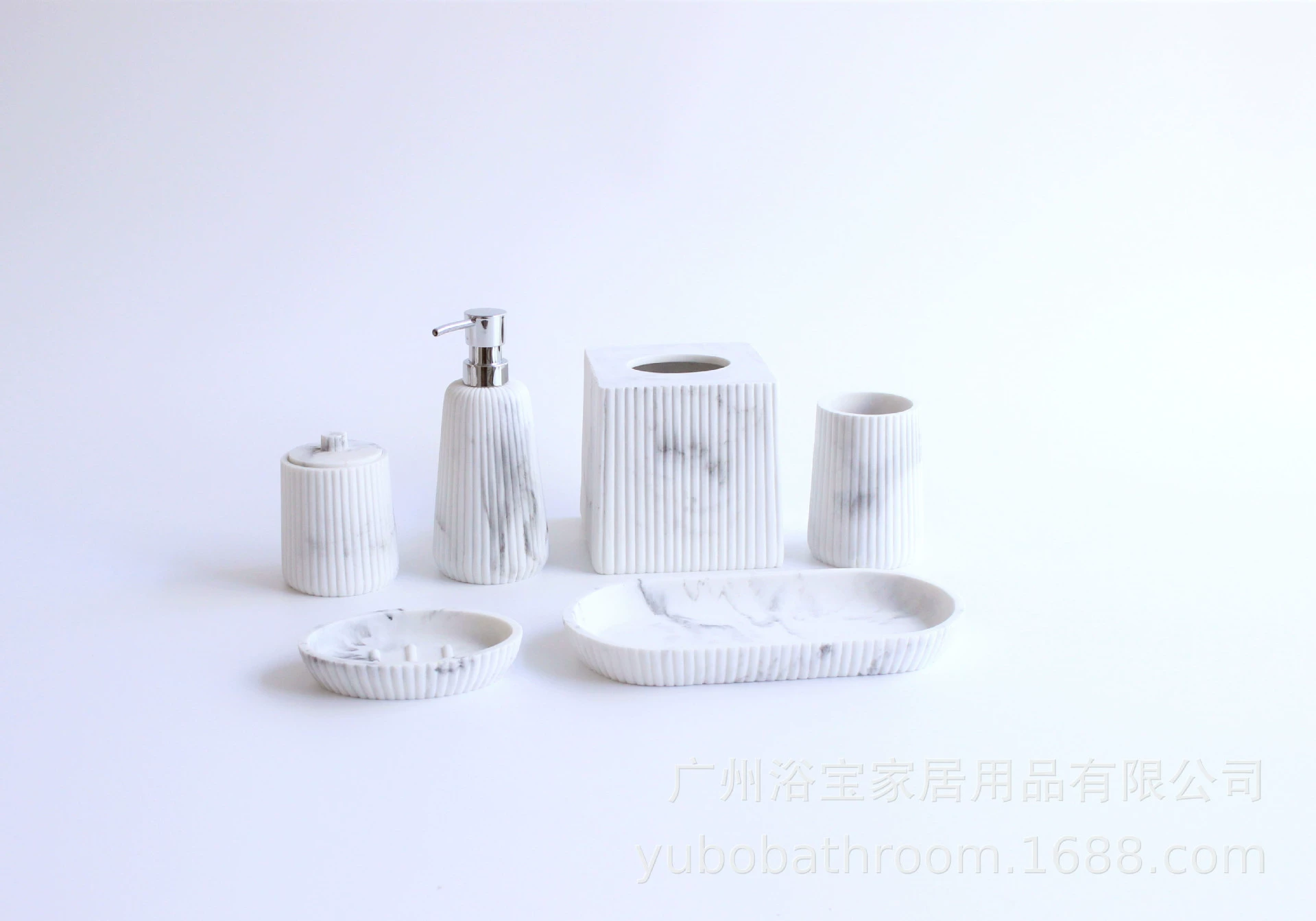 Marble creative set for hotel, room hand sanitizer, container, 4 piece set