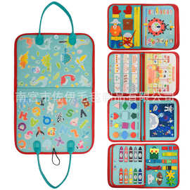 跨境毛毡忙碌板儿童感统训练早教板蒙氏毛毡学习板益智穿衣学习板