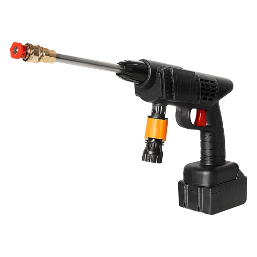Pistola de agua inalámbrica de alta presión con batería de litio, lavadora de coche portátil con cepillo reforzado para limpieza al aire libre image 1
