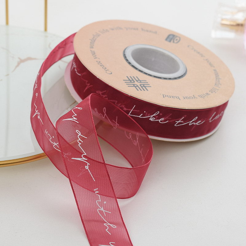 Hilo de agua cinta inglesa día lindo flores pastel caja de regalo cinta postre ramo DIY material paquete