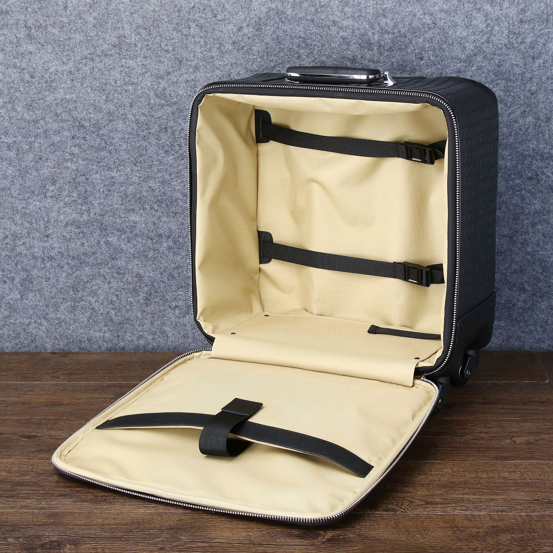 Vali cabin 20 inch họa tiết vảy cá sấu, bánh xe đa hướng êm ái, dung tích lớn cho nam doanh nhân chi tiết 10