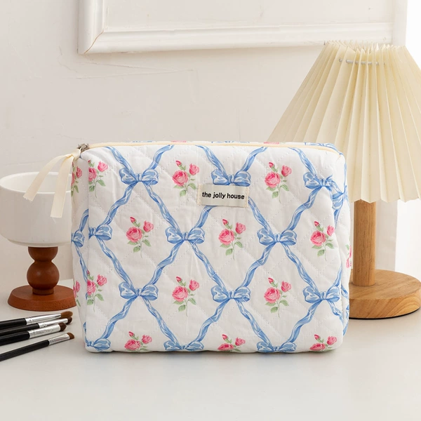 Blue cosmetic bag