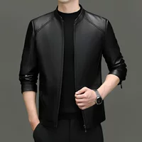 Tommy Black представляет мужскую куртку из натуральной искусственной кожи Haining, весенне-осенняя короткая кожаная куртка 2024, повседневная, облегающая и элегантная.