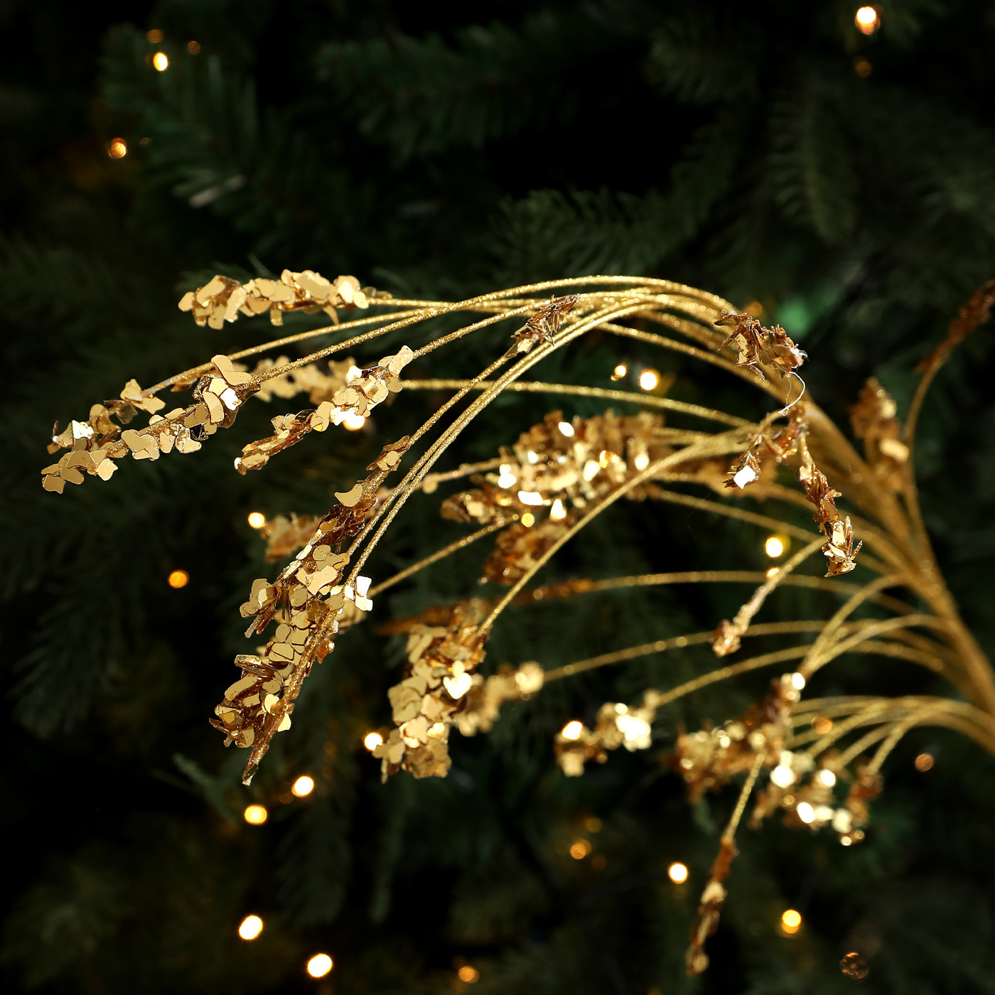 Nuevo polvo adhesivo de polvo de brillo de polvo de brillo de brillo de broca de Navidad de broca de flores de árbol de Navidad de caña de decoración