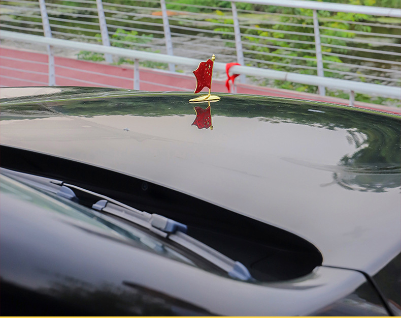 Car outside small red flag car roof red flag decoration car interior decoration decoration five-star small red flag car head decoration flag