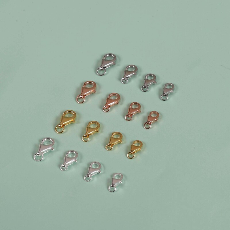 S925 Sterling Silver Lobster Buckle Spring Buckle Diy Classic Bracelet Necklace Connection Buckle Jewelry Buckle Accessories Collocation Material